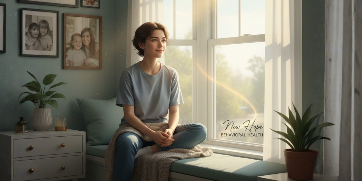 How Childhood Trauma Affects Adult Relationships — emotional healing and self-reflection concept by New Hope Behavioral Health