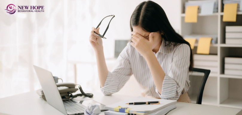 A woman experiencing overthinking and anxiety..