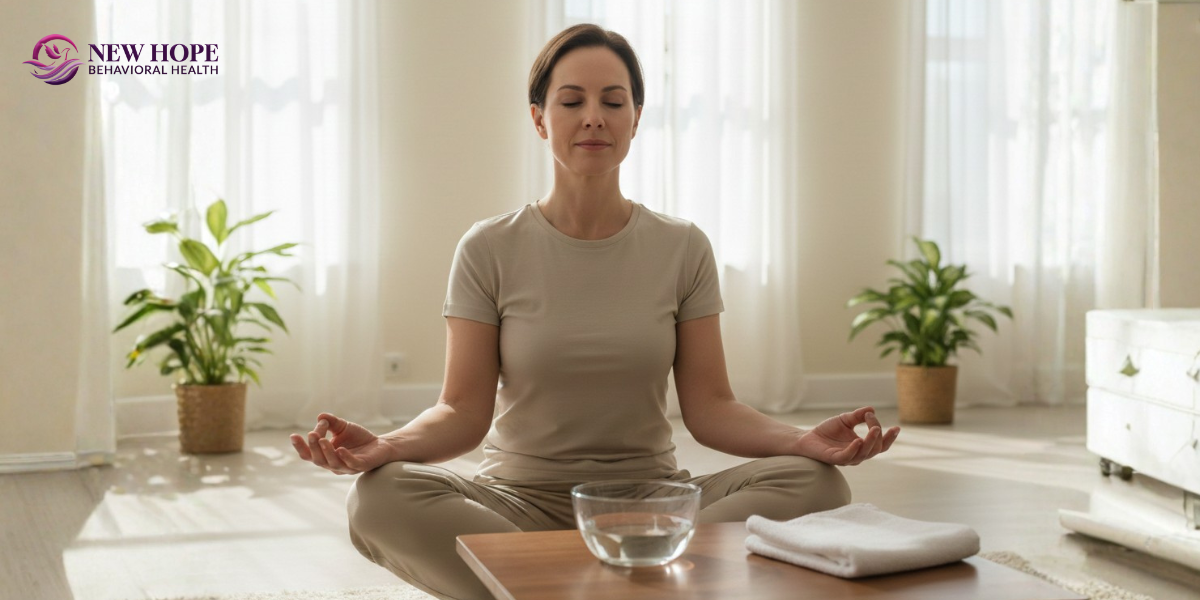 Person practicing mindfulness to overcome contamination OCD and reduce fear of germs naturally