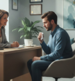 psychiatrist for anxiety consulting patient in private clinic