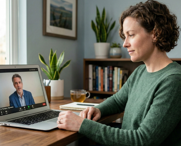 online PTSD treatment services virtual psychiatry session for trauma recovery